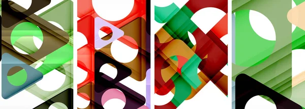 Ensemble Fond Abstrait Mettant Valeur Une Interaction Dynamique Triangles Fusion — Image vectorielle