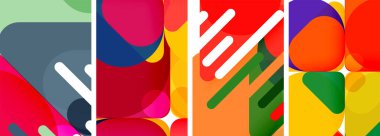 Duvar kağıdı, kartvizit, kapak, poster, afiş, broşür, başlık, web sitesi için renkli parlak geometrik soyut kompozisyonlar