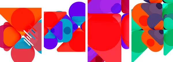 Composiciones Abstractas Geométricas Brillantes Coloridas Para Papel Pintado Tarjeta Visita — Vector de stock