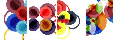 Soyut çember poster setiyle geometrik zarafet dünyası. Çemberler şekiller ve renkler senfonisiyle sarmalanır. Tasarımınız için çağdaş bir görsel ziyafet sunar.