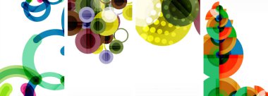 Etkileyici geometrik soyut posterler. Büyüleyici daireler, her bir dizayn şekil ve rengin uyumlu bir karışımı. Tasarımınızı modern, görsel olarak çarpıcı sanatla yükseltin