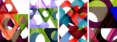 Soyut arkaplan seti, üçgenlerin dinamik etkileşimini gösteriyor. Modern tasarım ve geometrik cazibenin birleşimi