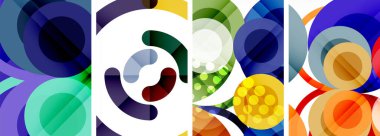 Geometrik soyut posterler dizisi. Duvar kağıdı, kartvizit, kapak, poster, afiş, broşür, başlık, web sitesi için soyut arkaplan