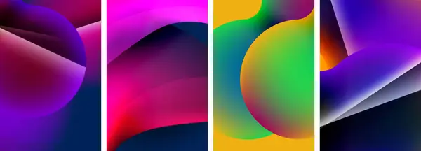Tekuté Abstraktní Tvary Barvami Přechodu Abstraktní Pozadí Pro Tapety Vizitky — Stockový vektor