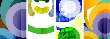 Geometrik soyut posterler dizisi. Duvar kağıdı, kartvizit, kapak, poster, afiş, broşür, başlık, web sitesi için soyut arkaplan