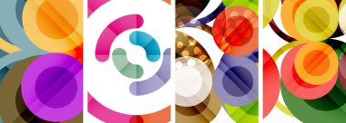 Etkileyici geometrik soyut posterler. Büyüleyici daireler, her bir dizayn şekil ve rengin uyumlu bir karışımı. Tasarımınızı modern, görsel olarak çarpıcı sanatla yükseltin