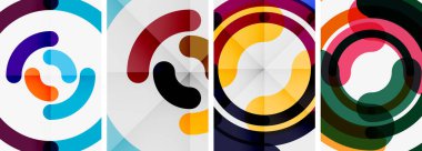 Renkli çember arka planlar. Duvar kağıdı, bayrak, arkaplan, kart, kitap illüstrasyonu için vektör illüstrasyonu, iniş sayfası