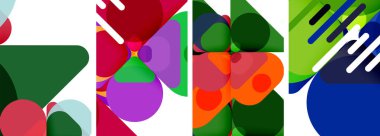 Duvar kağıdı, kartvizit, kapak, poster, afiş, broşür, başlık, web sitesi için renkli parlak geometrik soyut kompozisyonlar