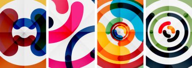 Renkli çember arka planlar. Duvar kağıdı, bayrak, arkaplan, kart, kitap illüstrasyonu için vektör illüstrasyonu, iniş sayfası