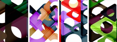 Soyut arkaplan seti, üçgenlerin dinamik etkileşimini gösteriyor. Modern tasarım ve geometrik cazibenin birleşimi