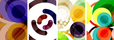 Etkileyici geometrik soyut posterler. Büyüleyici daireler, her bir dizayn şekil ve rengin uyumlu bir karışımı. Tasarımınızı modern, görsel olarak çarpıcı sanatla yükseltin