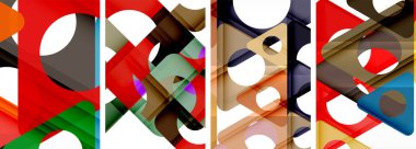 Çekici üçgenler içeren soyut arkaplan seti. Geometri ve stilin uyumlu karışımı, bu tasarımlar modern yetenekler getiriyor.