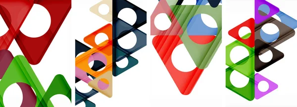 Abstrakt Bakgrund Uppsättning Med Fängslande Trianglar Harmonisk Blandning Geometri Och — Stock vektor