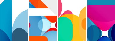 Duvar kağıdı, kartvizit, kapak, poster, afiş, broşür, başlık, web sitesi için renkli parlak geometrik soyut kompozisyonlar