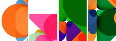 Duvar kağıdı, kartvizit, kapak, poster, afiş, broşür, başlık, web sitesi için renkli parlak geometrik soyut kompozisyonlar