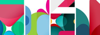 Duvar kağıdı, kartvizit, kapak, poster, afiş, broşür, başlık, web sitesi için renkli parlak geometrik soyut kompozisyonlar