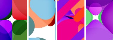 Duvar kağıdı, kartvizit, kapak, poster, afiş, broşür, başlık, web sitesi için renkli parlak geometrik soyut kompozisyonlar