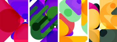 Duvar kağıdı, kartvizit, kapak, poster, afiş, broşür, başlık, web sitesi için renkli parlak geometrik soyut kompozisyonlar