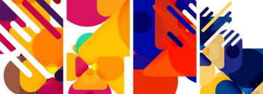 Duvar kağıdı, kartvizit, kapak, poster, afiş, broşür, başlık, web sitesi için geometrik ögeler