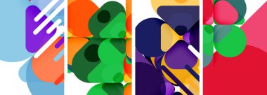 Duvar kağıdı, kartvizit, kapak, poster, afiş, broşür, başlık, web sitesi için renkli parlak geometrik soyut kompozisyonlar