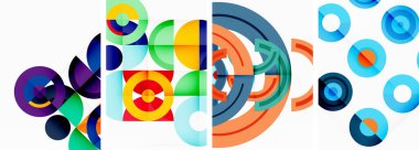 Duvar kâğıdı, kartvizit, kapak, poster, afiş, broşür, başlık, web sitesi için arka planda yuvarlak geometrik elemanlar ve daireler