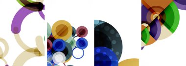 Geometrik soyut posterler dizisi. Duvar kağıdı, kartvizit, kapak, poster, afiş, broşür, başlık, web sitesi için soyut arkaplan