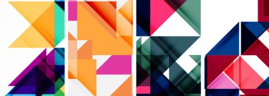 Üçgen poster geometrik arkaplan seti