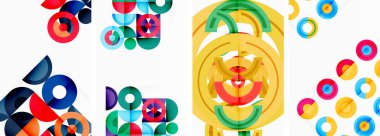 Duvar kâğıdı, kartvizit, kapak, poster, afiş, broşür, başlık, web sitesi için arka planda yuvarlak geometrik elemanlar ve daireler