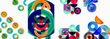 Çemberler ve halkalar geometrik arka planlar. Duvar kağıdı, kartvizit, kapak, poster, afiş, broşür, başlık, web sitesi posterleri