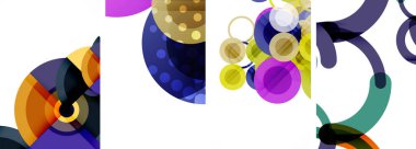 Geometrik soyut posterler dizisi. Duvar kağıdı, kartvizit, kapak, poster, afiş, broşür, başlık, web sitesi için soyut arkaplan