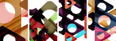 Çekici üçgenler içeren soyut arkaplan seti. Geometri ve stilin uyumlu karışımı, bu tasarımlar modern yetenekler getiriyor.