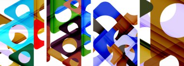 Soyut arkaplan seti, üçgenlerin dinamik etkileşimini gösteriyor. Modern tasarım ve geometrik cazibenin birleşimi