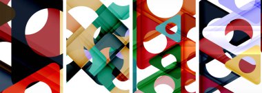 Çekici üçgenler içeren soyut arkaplan seti. Geometri ve stilin uyumlu karışımı, bu tasarımlar modern yetenekler getiriyor.