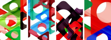 Soyut arkaplan seti, üçgenlerin dinamik etkileşimini gösteriyor. Modern tasarım ve geometrik cazibenin birleşimi