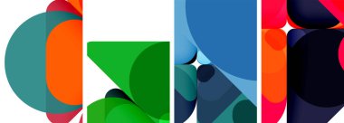 Duvar kağıdı, kartvizit, kapak, poster, afiş, broşür, başlık, web sitesi için renkli parlak geometrik soyut kompozisyonlar