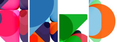 Duvar kağıdı, kartvizit, kapak, poster, afiş, broşür, başlık, web sitesi için renkli parlak geometrik soyut kompozisyonlar