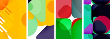 Duvar kağıdı, kartvizit, kapak, poster, afiş, broşür, başlık, web sitesi için renkli parlak geometrik soyut kompozisyonlar