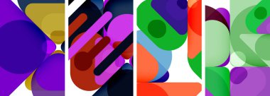 Duvar kağıdı, kartvizit, kapak, poster, afiş, broşür, başlık, web sitesi için renkli parlak geometrik soyut kompozisyonlar