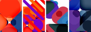 Duvar kağıdı, kartvizit, kapak, poster, afiş, broşür, başlık, web sitesi için renkli parlak geometrik soyut kompozisyonlar