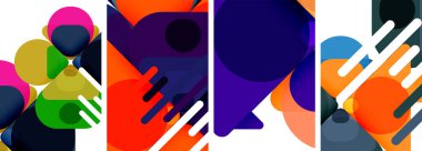 Duvar kağıdı, kartvizit, kapak, poster, afiş, broşür, başlık, web sitesi için renkli parlak geometrik soyut kompozisyonlar