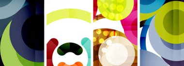 Soyut çember poster setiyle geometrik zarafet dünyası. Çemberler şekiller ve renkler senfonisiyle sarmalanır. Tasarımınız için çağdaş bir görsel ziyafet sunar.