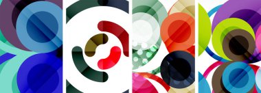 Soyut çember poster setiyle geometrik zarafet dünyası. Çemberler şekiller ve renkler senfonisiyle sarmalanır. Tasarımınız için çağdaş bir görsel ziyafet sunar.