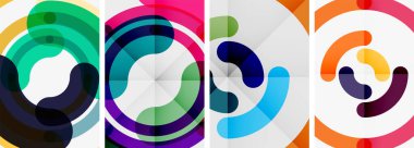 Renkli çember arka planlar. Duvar kağıdı, bayrak, arkaplan, kart, kitap illüstrasyonu için vektör illüstrasyonu, iniş sayfası