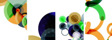 Etkileyici geometrik soyut posterler. Büyüleyici daireler, her bir dizayn şekil ve rengin uyumlu bir karışımı. Tasarımınızı modern, görsel olarak çarpıcı sanatla yükseltin