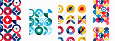 Duvar kâğıdı, kartvizit, kapak, poster, afiş, broşür, başlık, web sitesi için arka planda yuvarlak geometrik elemanlar ve daireler