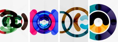 Renkli çember arka planlar. Duvar kağıdı, bayrak, arkaplan, kart, kitap illüstrasyonu için vektör illüstrasyonu, iniş sayfası