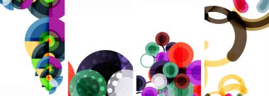 Etkileyici geometrik soyut posterler. Büyüleyici daireler, her bir dizayn şekil ve rengin uyumlu bir karışımı. Tasarımınızı modern, görsel olarak çarpıcı sanatla yükseltin