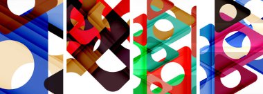 Soyut arkaplan seti, üçgenlerin dinamik etkileşimini gösteriyor. Modern tasarım ve geometrik cazibenin birleşimi