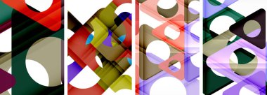 Soyut arkaplan seti, üçgenlerin dinamik etkileşimini gösteriyor. Modern tasarım ve geometrik cazibenin birleşimi