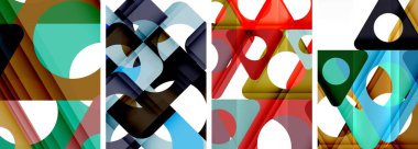 Çekici üçgenler içeren soyut arkaplan seti. Geometri ve stilin uyumlu karışımı, bu tasarımlar modern yetenekler getiriyor.